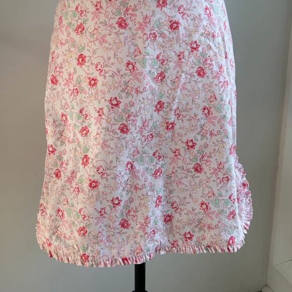 Vintage Ralph By Ralph Lauren 90s Pink Floral Mini Skirt With Ruffled Hem - US 6 - Picture 1 of 6